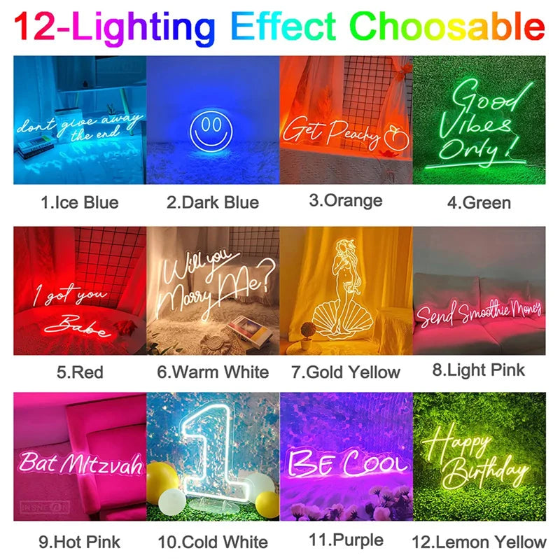 Personalized Custom Name Neon Sign Dimmable LED Wall Lamp Home Decor Light