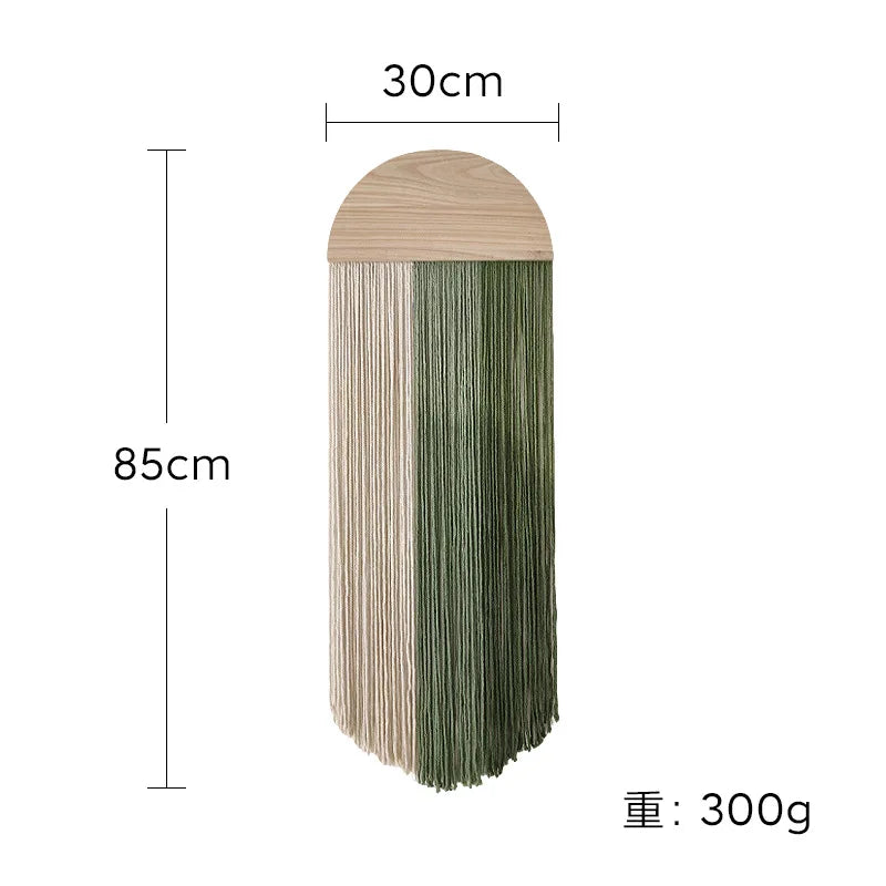 Hand Woven Tapestry Half Circle Wooden Board Tassel Tapestry Wall Decoration Homestay Pendant Wall Mounted Ornament Hangings