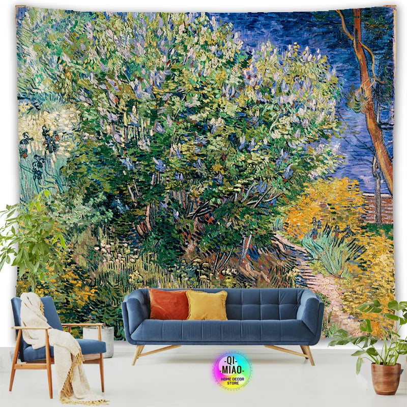 Tapestry World Famous Painting Van Gogh Tapestries Printed  Wall Hanging Rural Landscape Home Decoration Bedroom Decor Wall Ar