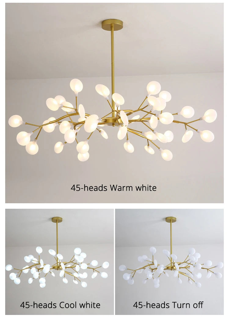 Modern LED Chandelier Living Room Bedroom Kitchen Nordic Gorgeous Firefly Lamp Home Indoor Lighting Luxurious Decor Hanging Lamp