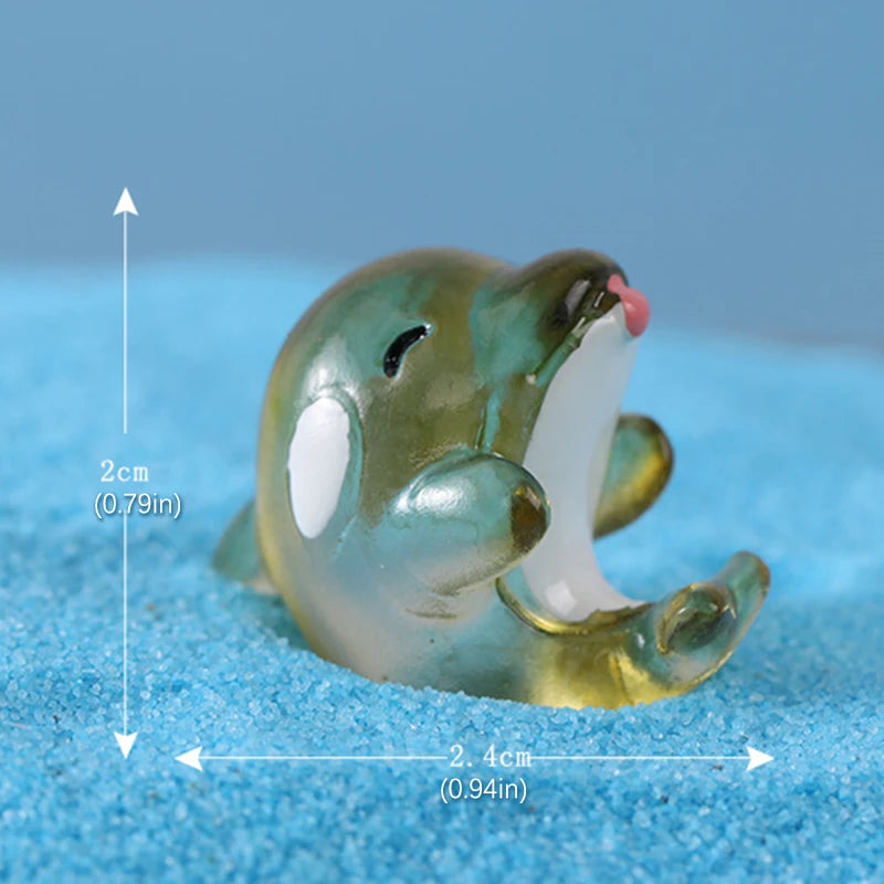 1-6pc Shark Seahorse Fish Miniature Figures Decorative Mini ocean Fairy Garden Animal Moss Micro Landscape Ornaments Resin decor