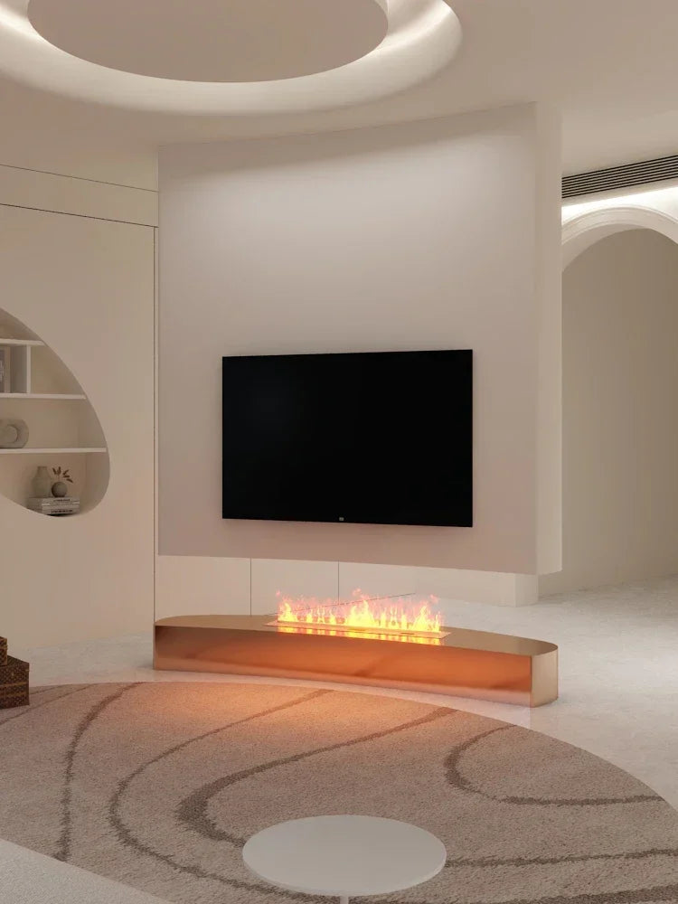 Modern 3D Steam Fireplace Silent Decorative Humidifier Electric Flame LED Water Vapor Fireplace Indoor Remote TV Wall Room Decor