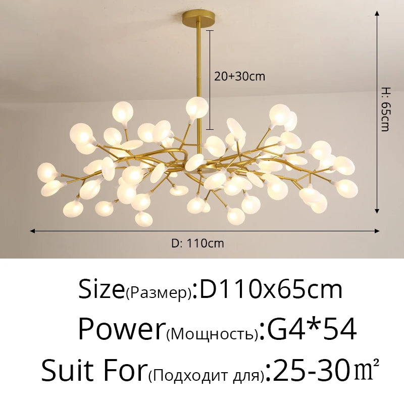 Modern LED Chandelier Living Room Bedroom Kitchen Nordic Gorgeous Firefly Lamp Home Indoor Lighting Luxurious Decor Hanging Lamp