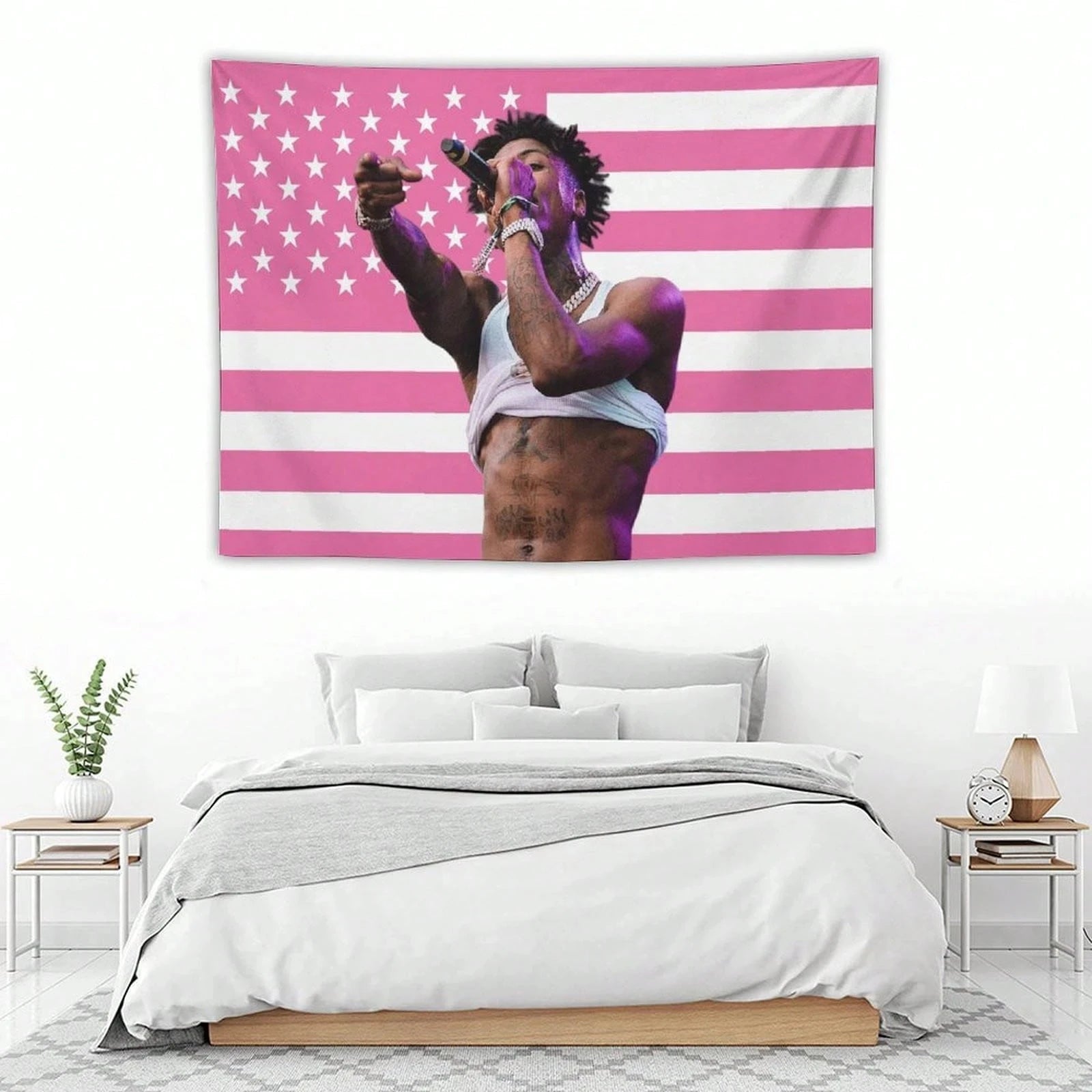 YoungBoy Rapper Tapestry, Music Art Poster Flag for Room Aesthetic, Bedroom, Living Room, Home Office, Dorm & Party Decor