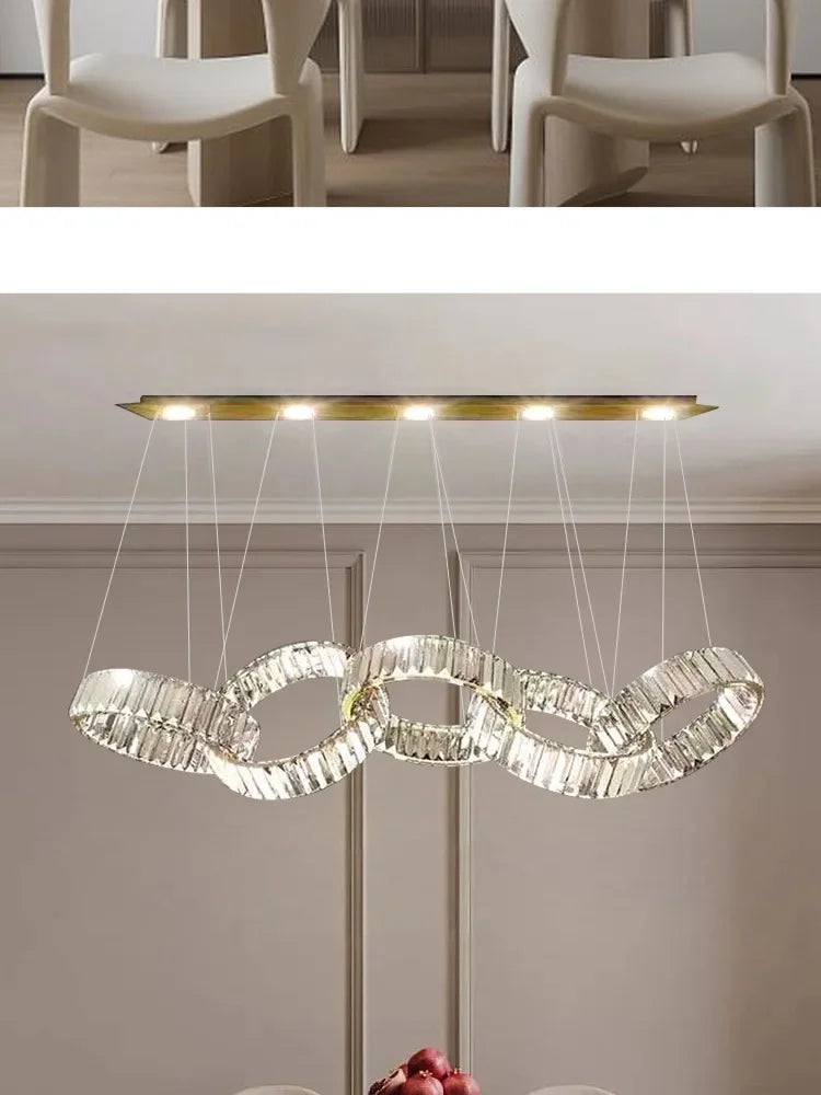 Nordic Luxury Art LED Pendant Lights Crystal Round Chandeliers Lamp Home Decor Bedroom Dinning Room Lobby Villa Lighting Fixture