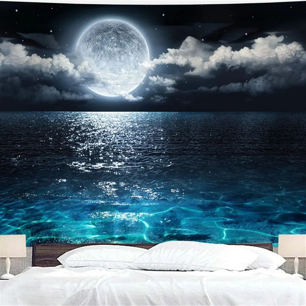 Bohemian tapestry green prairie background cloth modern home decoration bedroom dormitory wall hanging cloth