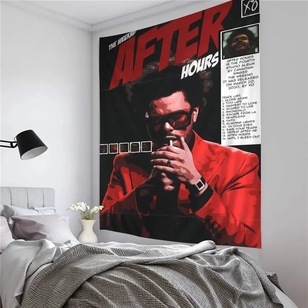 The Weeknd Tapestry Art Printing Art Science Fiction Room Home Decor Wall Art Decor