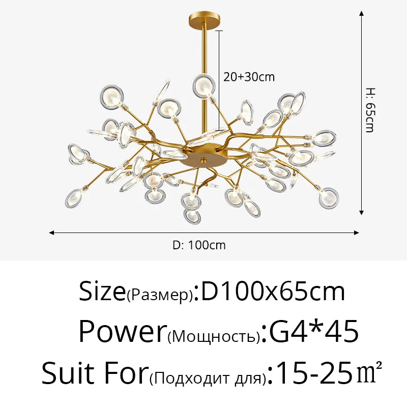 Modern LED Chandelier Living Room Bedroom Kitchen Nordic Gorgeous Firefly Lamp Home Indoor Lighting Luxurious Decor Hanging Lamp