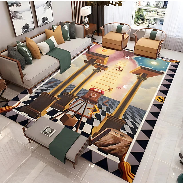 Freemasonry Modern Rugs home capital community freemason area rugs non-slip mats decorative personalized gift carpet door mat