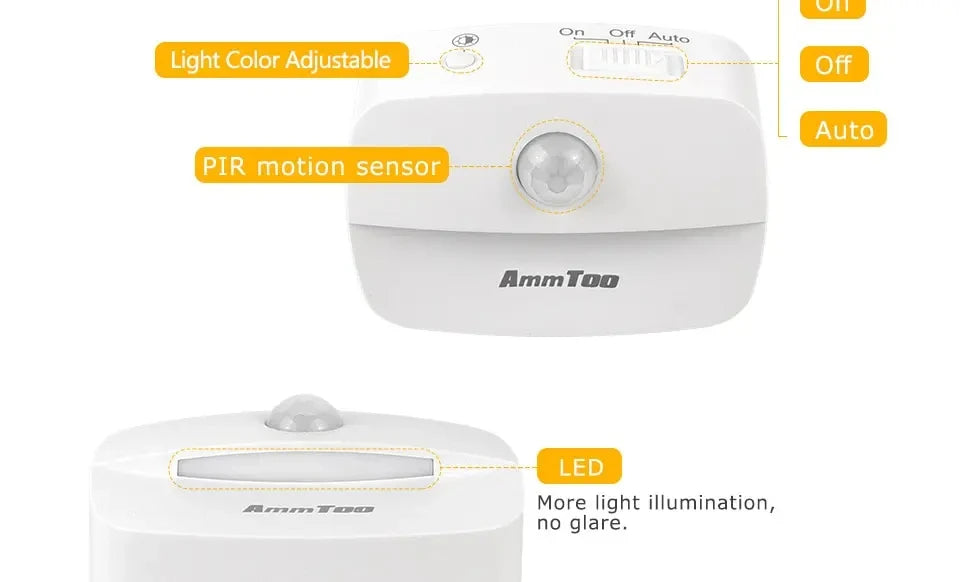 LED Night Light With Motion Sensor Light EU US Plug Socket Lamps Children Night Lights Wireless Wall Bedside Bedroom Night Lamp