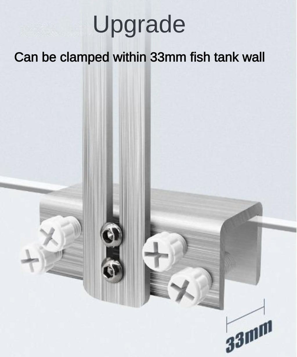 Aluminum Alloy Brushed Fish Tank Light Bracket – Versatile Clamp Mount for Tube, Pendant & Strip Lights