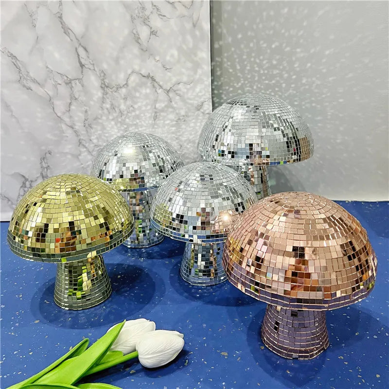 Disco Mushroom Decor Bedroom Decor Wedding Decor Party Decor Home Decor Mirrored Glass Tile Art Home Decoration