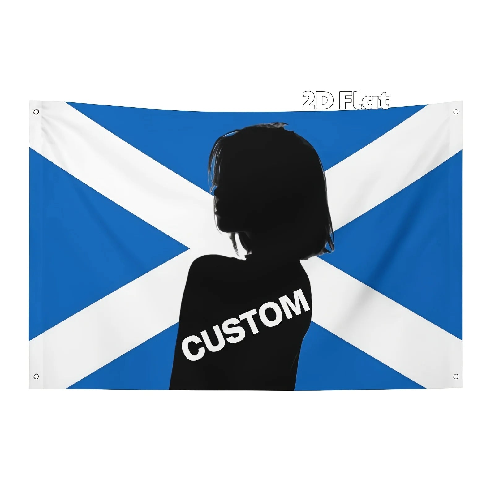 Custom Personalized Scotland Flag Tapestry Banner with Picture, Customizable Flags Tapestry for Room, Bedroom, Wall Decor