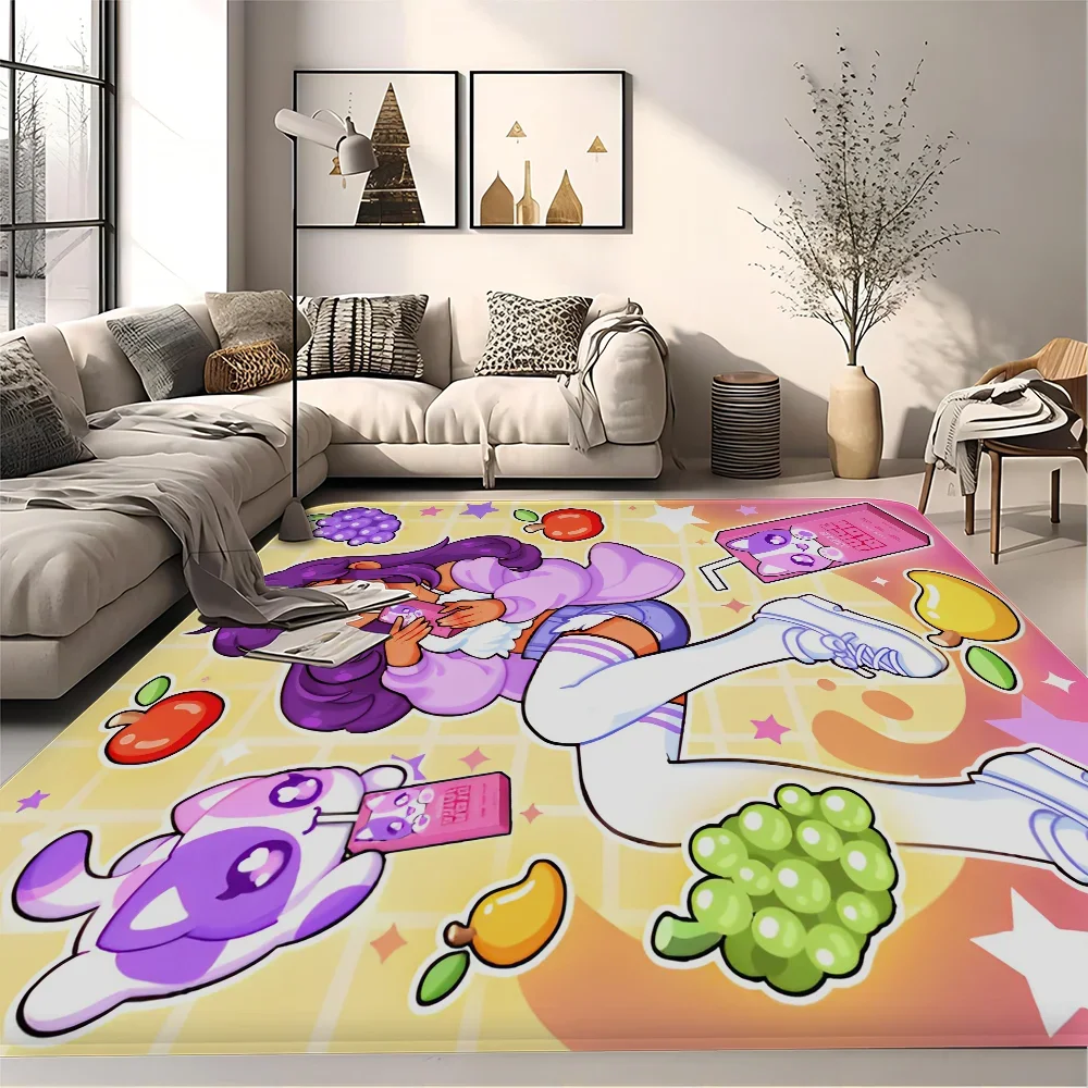 Cute Aphmau with Wings Long Rugs Cheaper Anti-slip Modern Living Room Balcony Printed Bedside Area Rugs