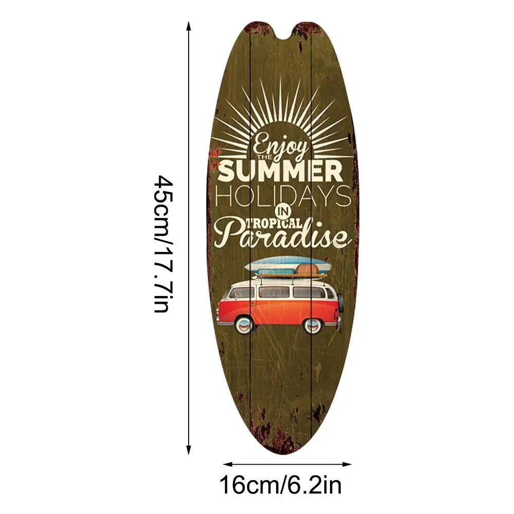 Surfboard Wooden Hanging Sign Ocean Decor Summer Decor Outdoor Decor Summer Theme Wall Decor Beach Signs for Home Cafe Bar Decor