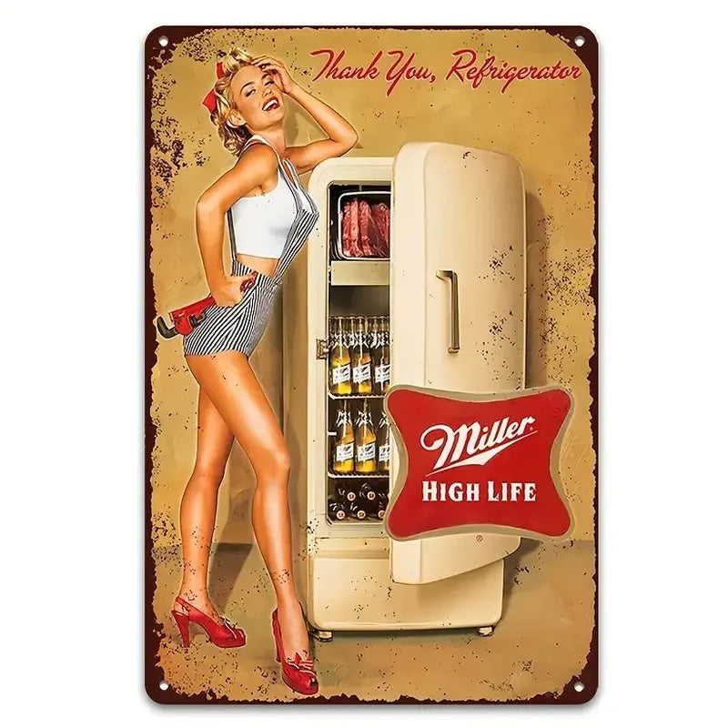 1pc Vintage beer Metal Tin Sign , Vintage Plaque Decor, Wall Art Decor, For Room Decor, Home Decor, Restaurant Decor, Bar Decor,