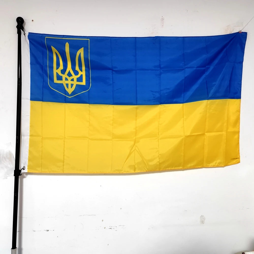 Polyester Tapestry for Decoration, Garden Interior Banner, Ukraine Flag, 90x150cm