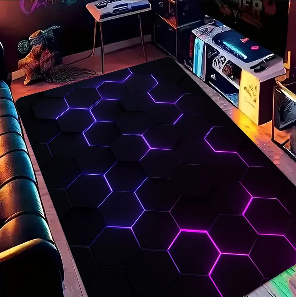 Gamer Rug Gaming Rug,Game Rug Geometric Rug,Colorful Rug Play Room Rug  Sport Rug Area Rug,Gaming Gifts Teen Room Decor Rug