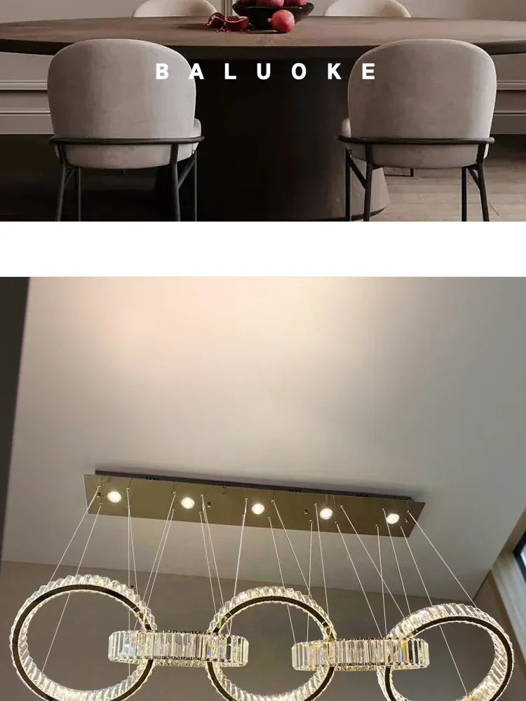 Nordic Luxury Art LED Pendant Lights Crystal Round Chandeliers Lamp Home Decor Bedroom Dinning Room Lobby Villa Lighting Fixture