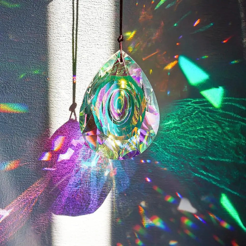 Crystal Snowflake Pendant Suncatcher AB Color Glass Prism For Garden Window Hanging Rainbow Maker Gift Car Wedding Home Decor