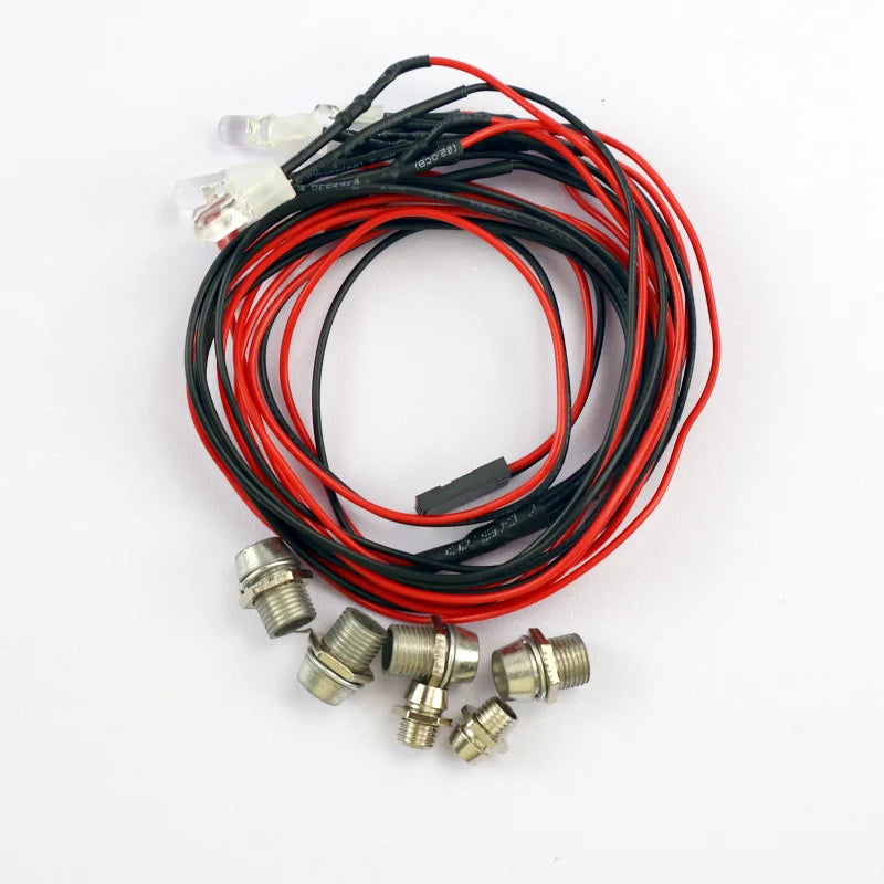 RC model car lights, 2  4  6  8  red and white  3/5mm LED cup,  spot  light