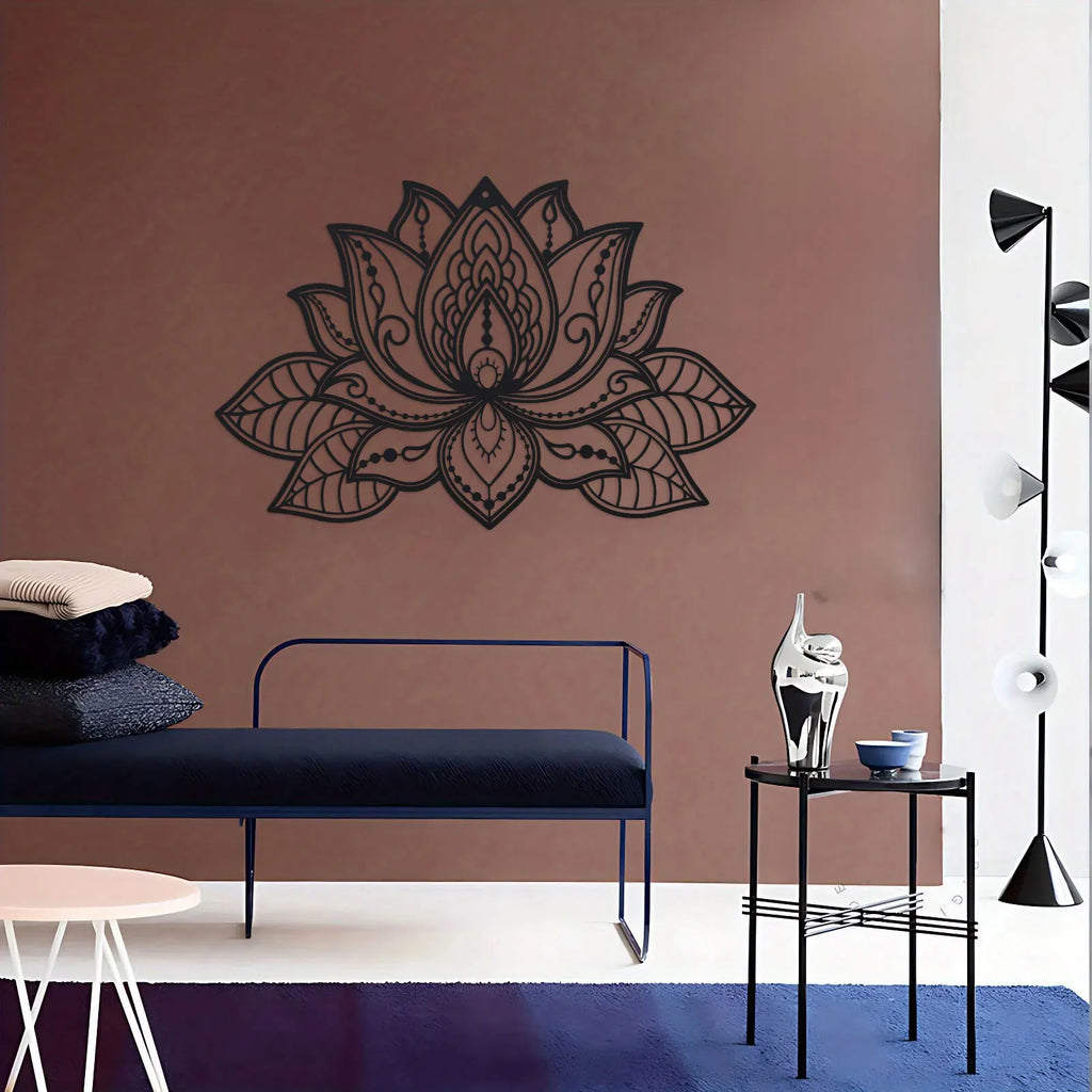 1Pc Metal Lotus Flower Mandala Wall Art, Metal Wall Decor, Meditation Room Decor, Lotus Wall Decor, Zen Decor, Yoga Gifts