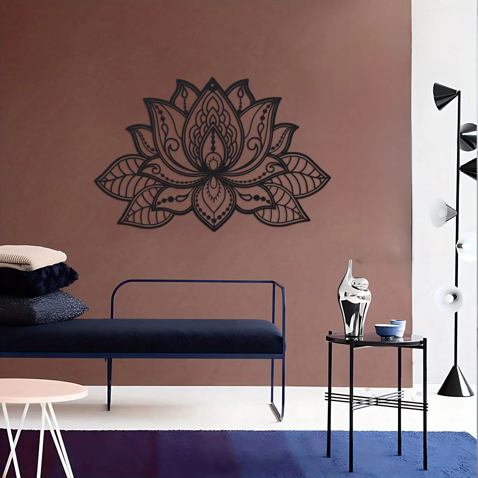 1Pc Metal Lotus Flower Mandala Wall Art, Metal Wall Decor, Meditation Room Decor, Lotus Wall Decor, Zen Decor, Yoga Gifts