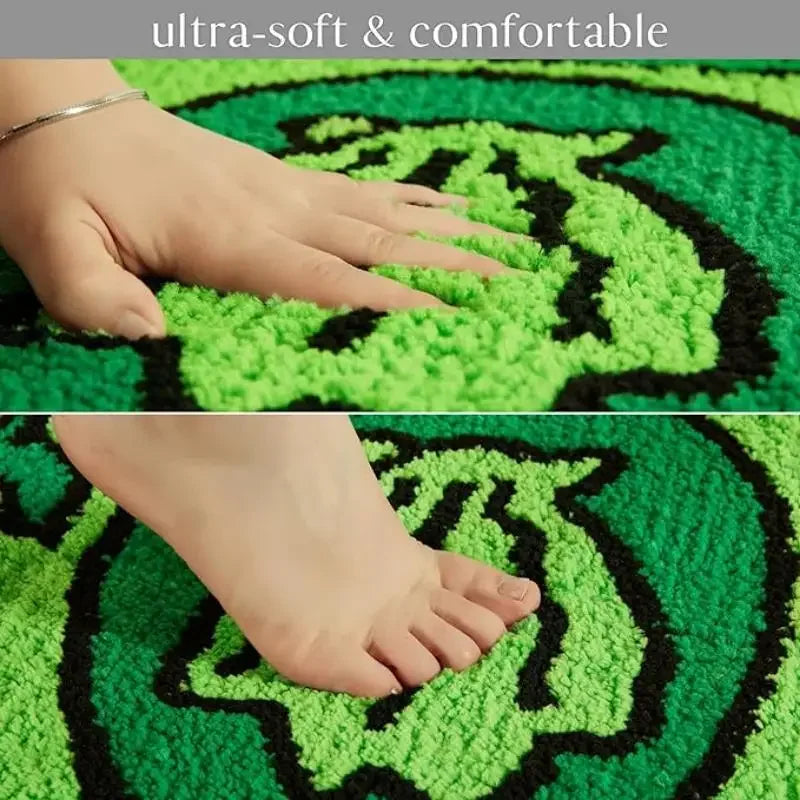 Vikama faux cashmere dollar cartoon foot mat green non-slip cute bedside rug living room carpet