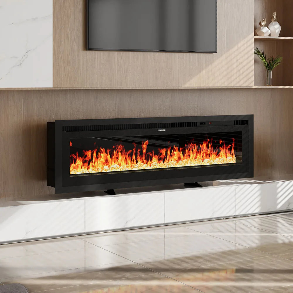 【Breeins】Electrical Fireplace with Remote, Home Decor 12 Vibrant Flame Colours, Adjustable Heating Modes, and Safety Features