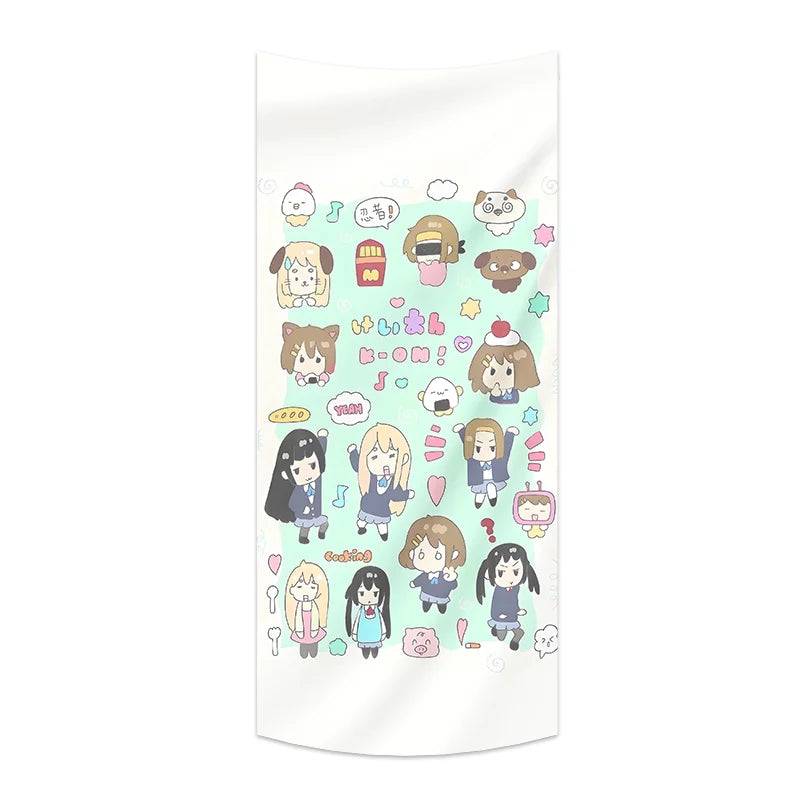 K-On! Tapestry Anime Backdrop Cute Girly Decorative Cloth for Dormitory and Bedroom Wall Decoration & Imperfection Covering
