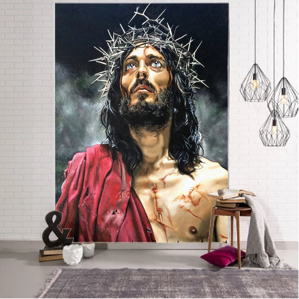 Jesus God Decorative Tapestry Home Decor Tapestry Mandala Bohemian Hippie Wall Tapestry Countdown Witchcraft Tapestry