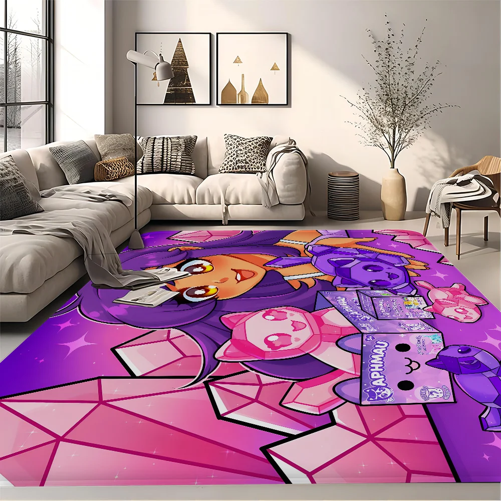 Cute Aphmau with Wings Long Rugs Cheaper Anti-slip Modern Living Room Balcony Printed Bedside Area Rugs