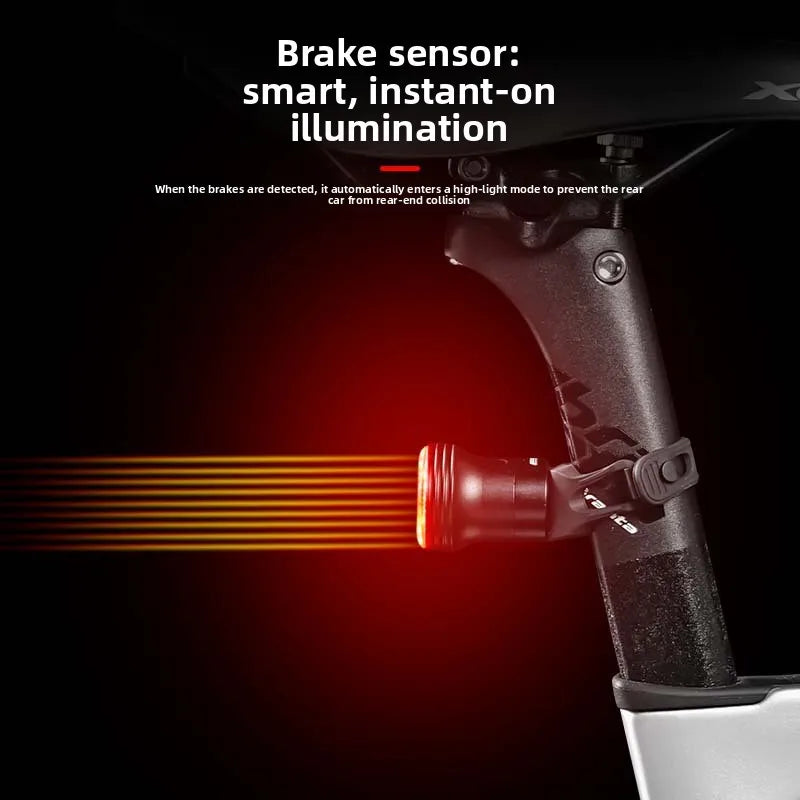 Bicycle tail lights mountain road bike highlight warning lights brake lights outdoor riding lights smart lights