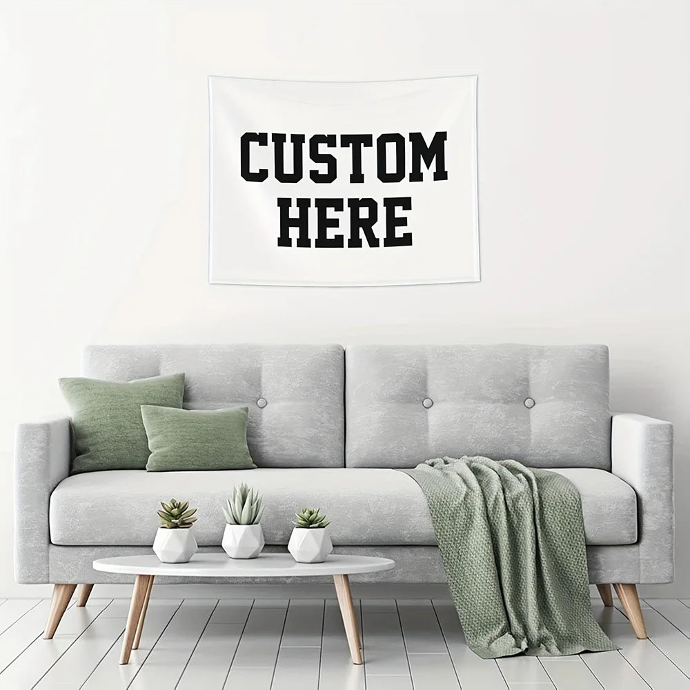 1Pc Custom Tapestry - Upload Images for Personalized Backgrounds and Photos & Text, Posters, Banners for Bedrooms, Anniversaries, Birthdays, Weddings, Mother's Day, Home Decor, Parties, Halloween, Thanksgiving Decorations, Bi
