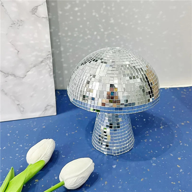 Disco Mushroom Decor Bedroom Decor Wedding Decor Party Decor Home Decor Mirrored Glass Tile Art Home Decoration