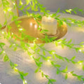 20/50/100LEDS Always on Battery Box Willow light Decorative Light String Imitation Leaf Wrought Iron Basket Copper Wire