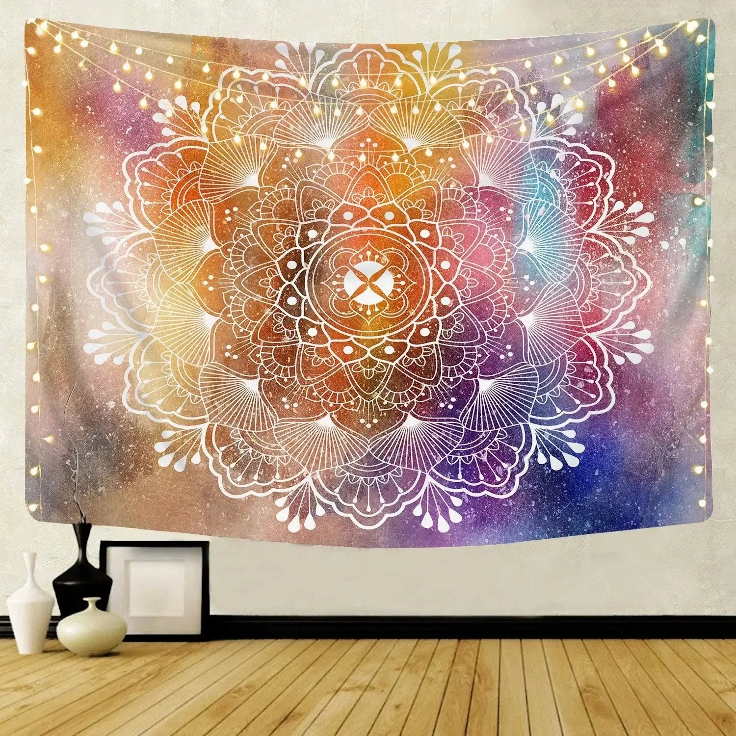 Bohemian Decorative Wall Cloth Tapestry Psychedelic Hippie Night Moon Tapestry Mandala Tapestry Indian Mandala