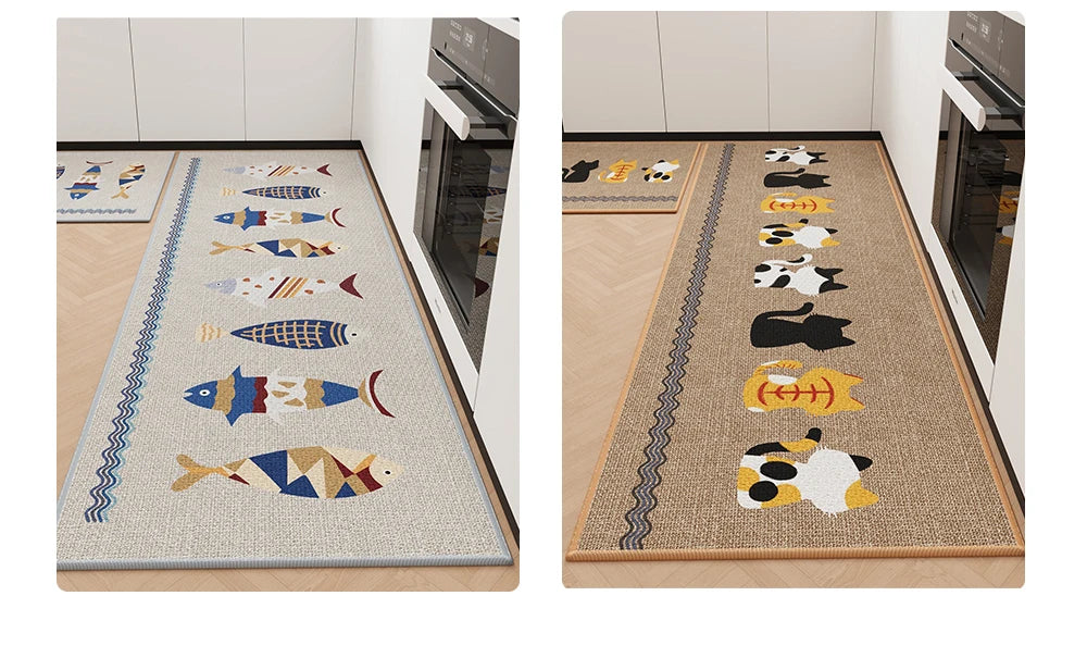 Rugs for Kitchen Floor Mat Anti-slip Dirt-resistant Foot Mats Home Laundry Balcony Oil-proof Mats Washable Easy Clean Rug 양탄자