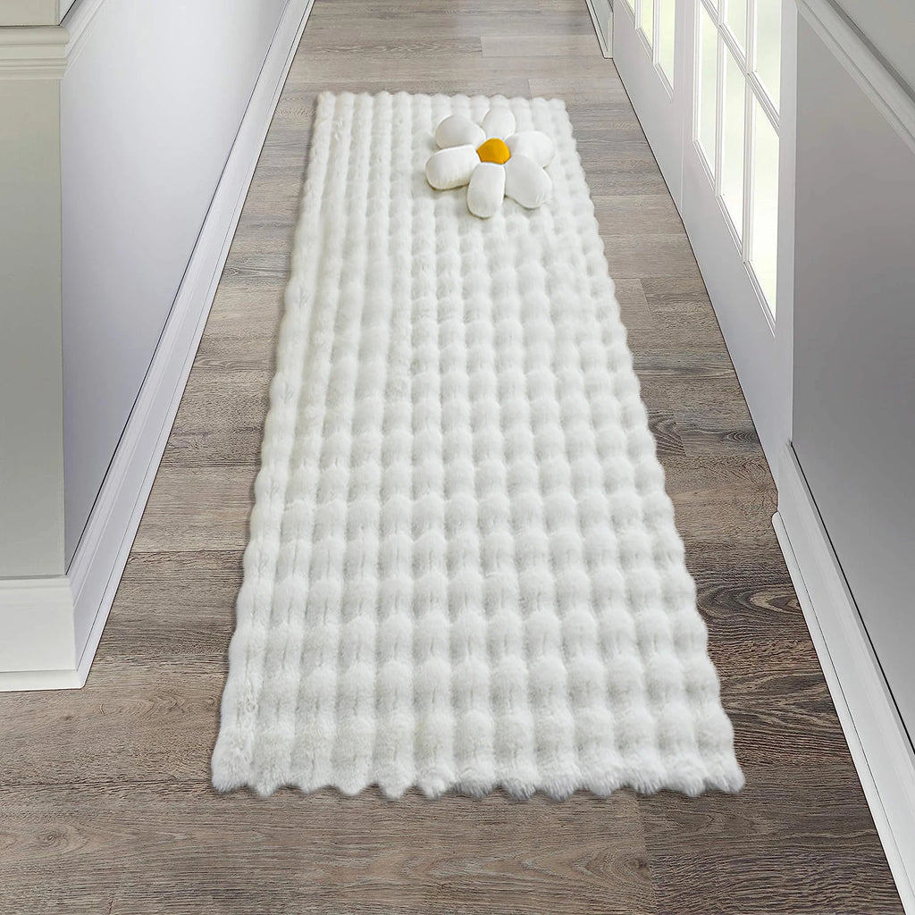 Rabbit Fur Area Rug–Soft Thick Non-Slip Waterproof Machine-Washable for Living Room and Bedroom Decor