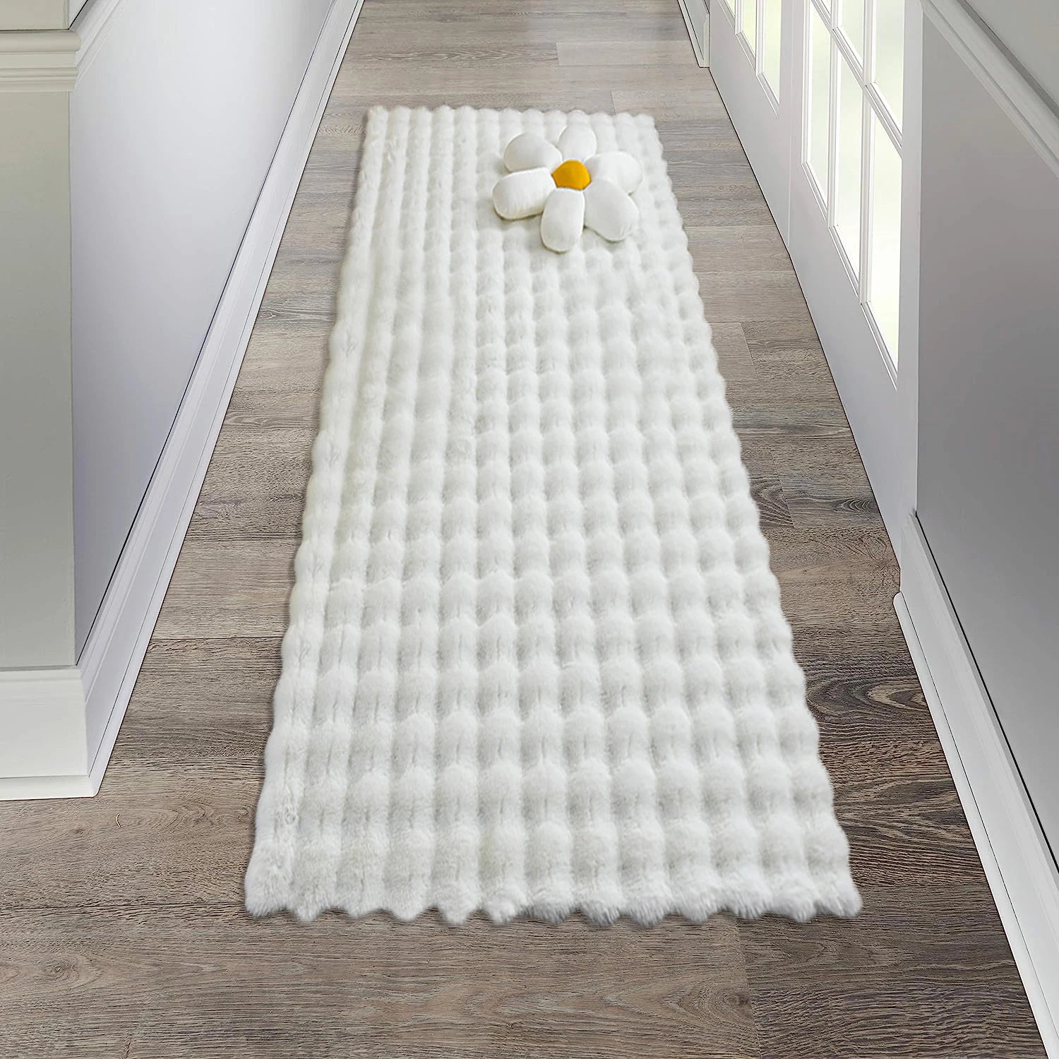 Rabbit Fur Area Rug–Soft Thick Non-Slip Waterproof Machine-Washable for Living Room and Bedroom Decor
