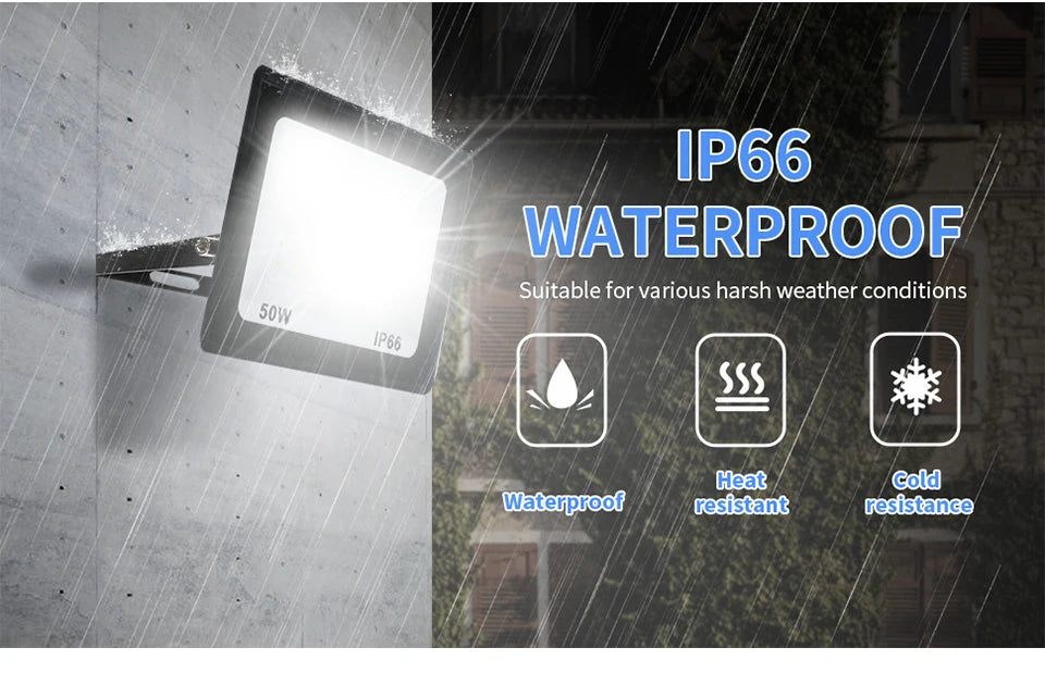 LED Flood Light 10W 20W 30W 50W 100W AC 220V LED Floodlight IP66 Waterproof Reflector Spotlight Street Light Outdoor Garden Lamp