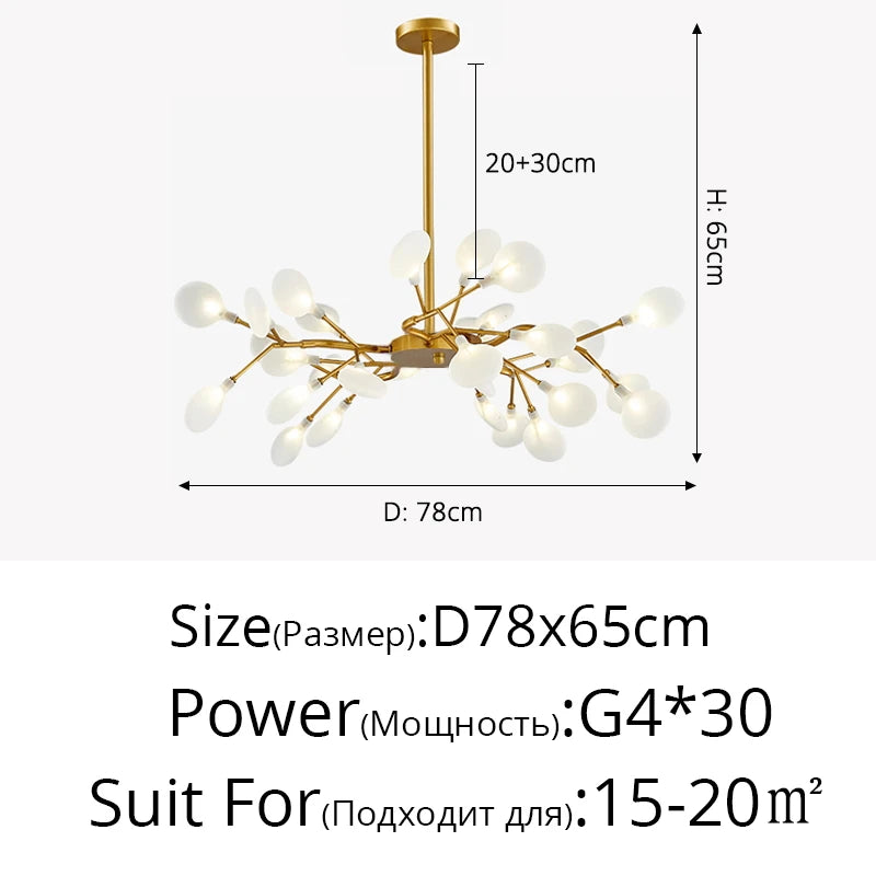 Modern LED Chandelier Living Room Bedroom Kitchen Nordic Gorgeous Firefly Lamp Home Indoor Lighting Luxurious Decor Hanging Lamp
