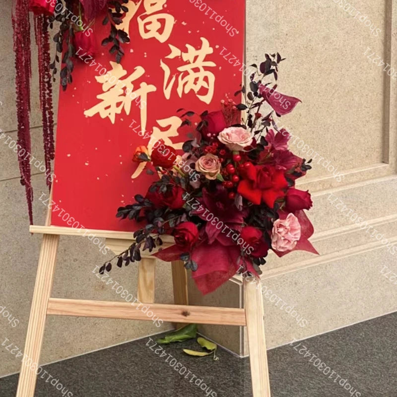 Artificial Flower Road Lead Floor Flower Row Welcome Sign Decor Wedding Hanging Flowers Row Centerpiece Party Decoration