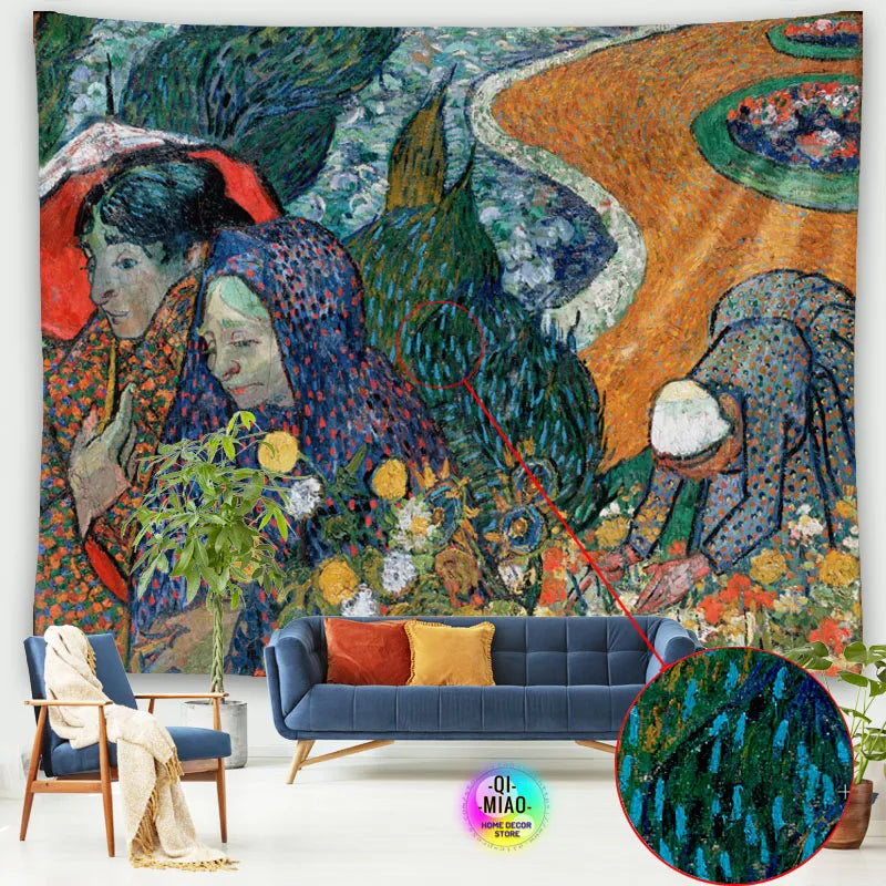 Tapestry World Famous Painting Van Gogh Tapestries Printed  Wall Hanging Rural Landscape Home Decoration Bedroom Decor Wall Ar