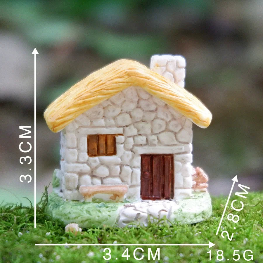Decor Resin Ornament Miniature Fairy Garden House Villa Miniature Landscape Bonsai Decor Outdoor DIY Dolls House Decoration