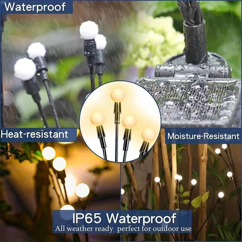 Solar outdoor lights, firefly lights, courtyard lights, ambient lights, garden decoration lights, waterproof lawn lights