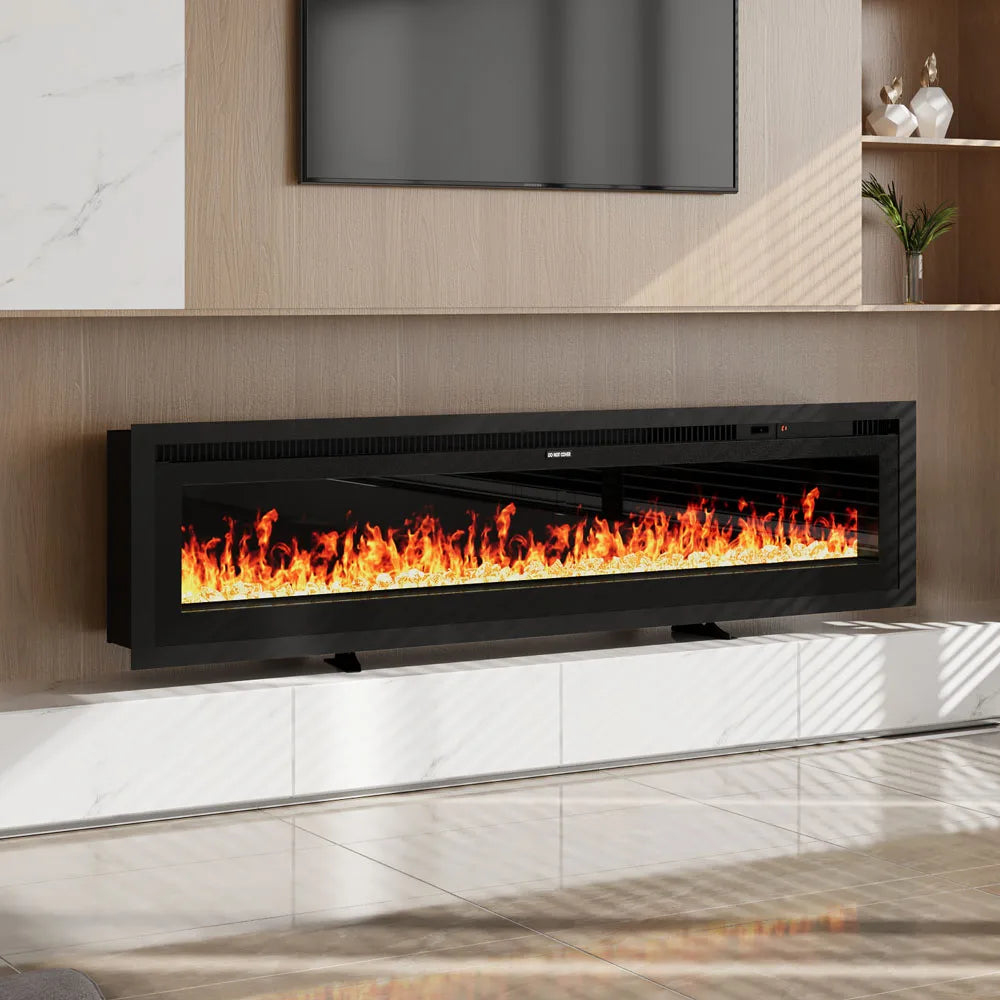 【Breeins】Electrical Fireplace with Remote, Home Decor 12 Vibrant Flame Colours, Adjustable Heating Modes, and Safety Features
