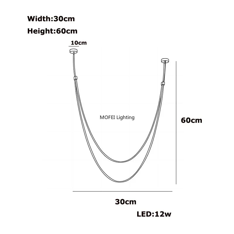 Nordic Lamp Designr Fashionable Light Luxury Flexible Belt Dimmable Chain Chandeliver Room Art Hall Home Decor Pendant Light LED