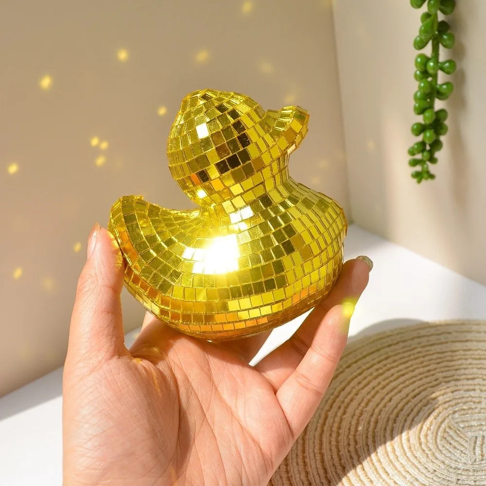 Decoration Desktop Disco Mirror Decorative Duck Home Decor Mirror Glass Disco Ball Duck Disco Ornament Mirror Disco Duck Home