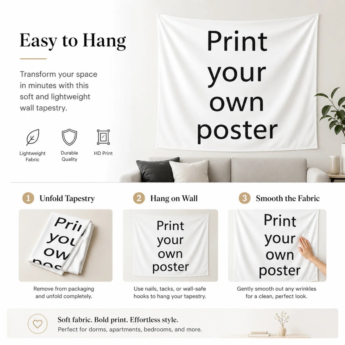 A customizable, personalized tapestry—a unique home decor piece suitable for various occasions.
